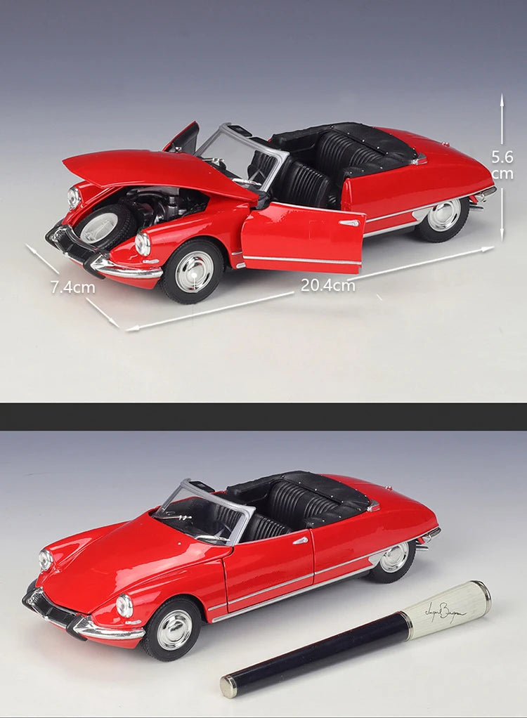 WELLY 1:24 Citroen DS19 Cabriolet Alloy Car Diecasts & Toy Vehicles Car Model Miniature Scale Model Car Toy For Children