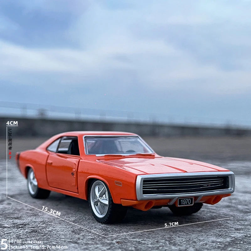 1970 Dodge Charger R/T Diecast Model Car – 1:32 Scale with Sound, Light & Pull-Back Action