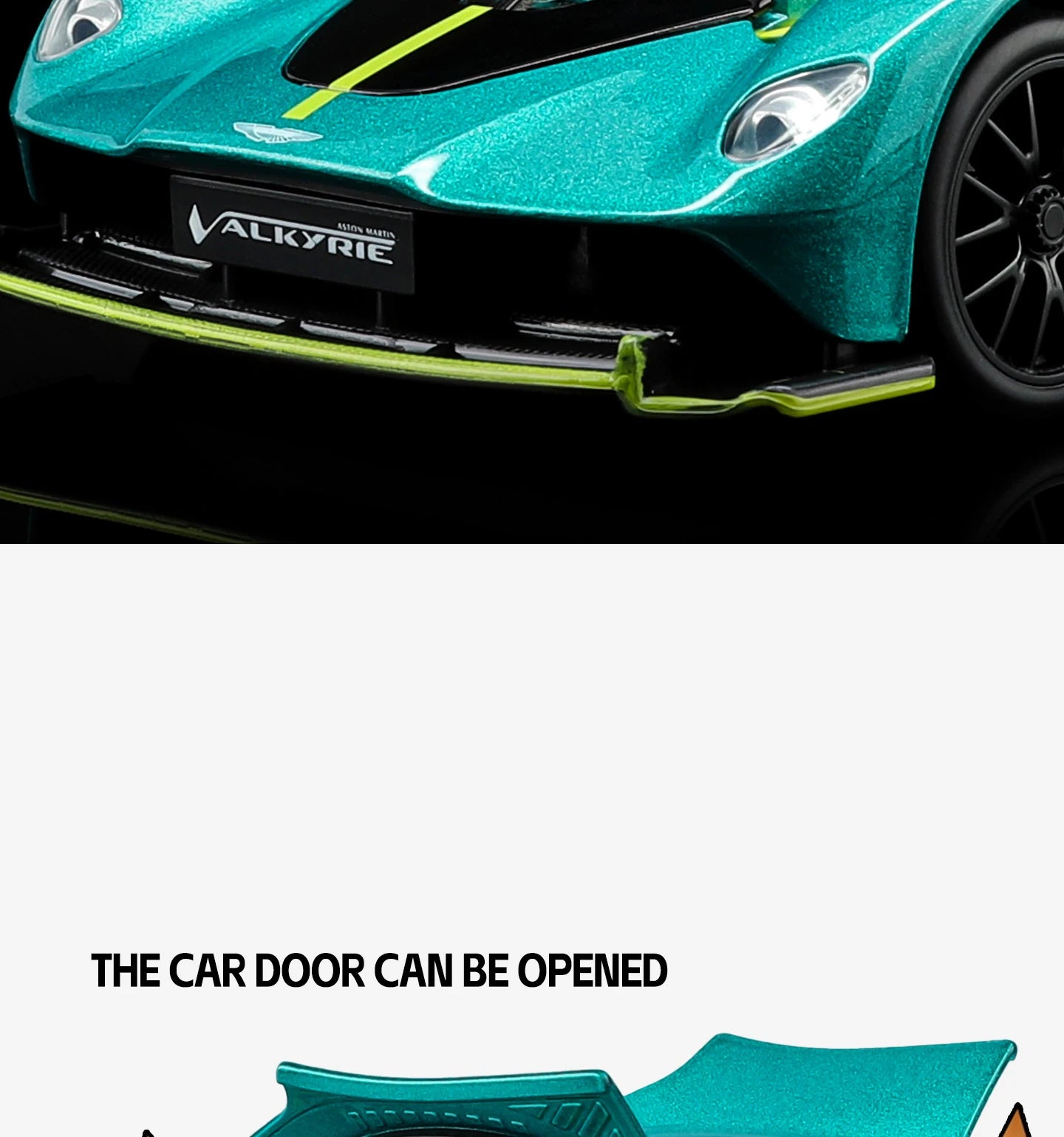 Aston Martin Valkyrie Supercar Diecast Model – Sound, Light and Pull Back Collectible Edition