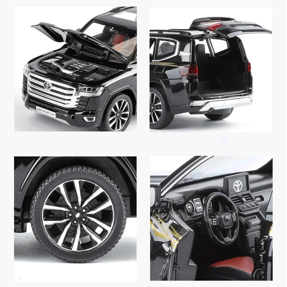 Toyota Land Cruiser LC300 Diecast Alloy SUV Model Car Pull Back Sound & Light